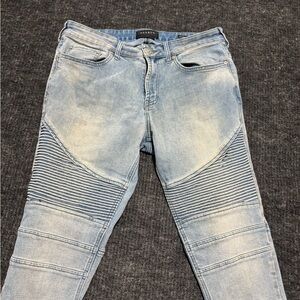 PacSun Light Blue Skinny Moto Jeans for Men